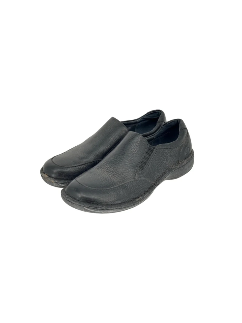 Men's Born Black Leather Slip-On Loafers size 9.5